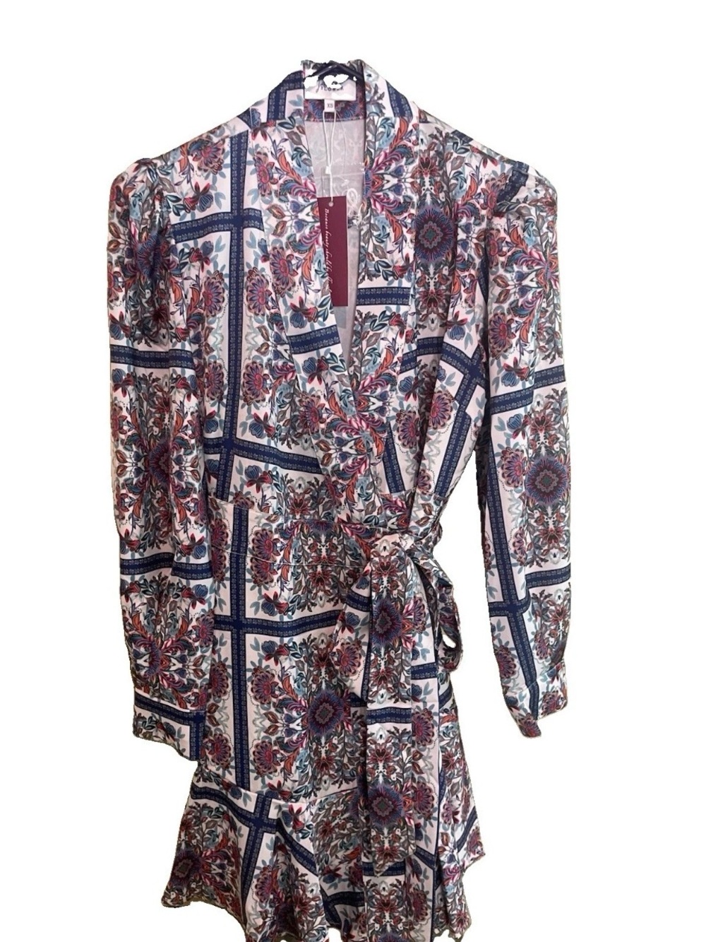 Jo Flower Floral Wrap midi Dress - multicolor